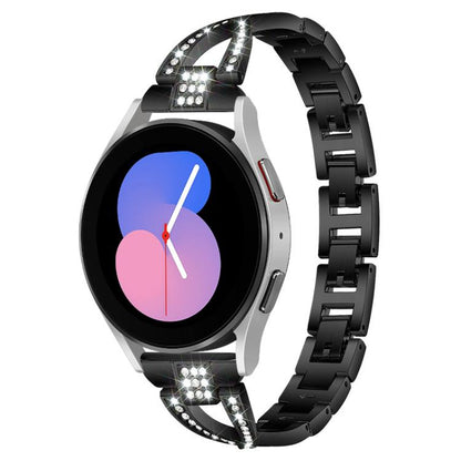 Bracelet de montre en métal xDfind à une rangée de diamants en forme de X, For Samsung Galaxy Watch Ultra/Ultra 2025, For Samsung Galaxy Watch8 / 8 Classic, For Samsung Galaxy Watch 7 / 6 / 5 / FE