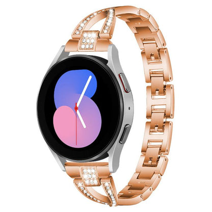 Bracelet de montre en métal xDfind à une rangée de diamants en forme de X, For Samsung Galaxy Watch Ultra/Ultra 2025, For Samsung Galaxy Watch8 / 8 Classic, For Samsung Galaxy Watch 7 / 6 / 5 / FE