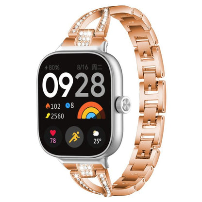 Bracelet de montre en métal xDfind à une rangée de diamants en forme de X, For Xiaomi Band 9 Pro/8 Pro/Redmi Watch6/5/4, For Redmi Watch 3