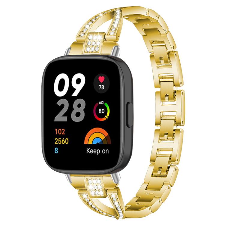 Bracelet de montre en métal xDfind à une rangée de diamants en forme de X, For Xiaomi Band 9 Pro/8 Pro/Redmi Watch6/5/4, For Redmi Watch 3