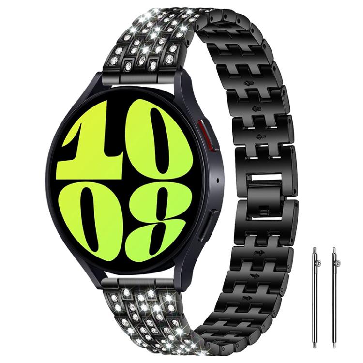 Bracelet de montre xDfind à cinq perles entièrement serti de diamants, 20mm, 22mm, 18mm