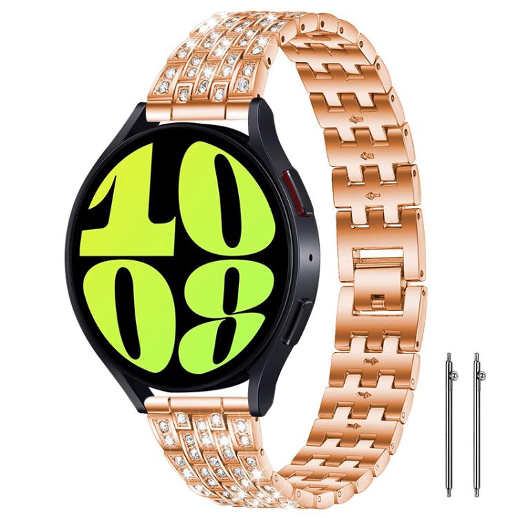 Bracelet de montre xDfind à cinq perles entièrement serti de diamants, 20mm, 22mm, 18mm