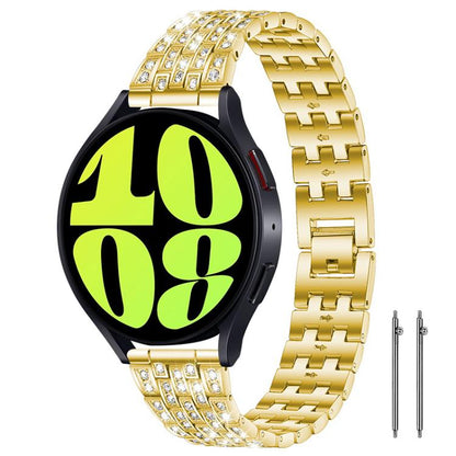 Bracelet de montre xDfind à cinq perles entièrement serti de diamants, 20mm, 22mm, 18mm