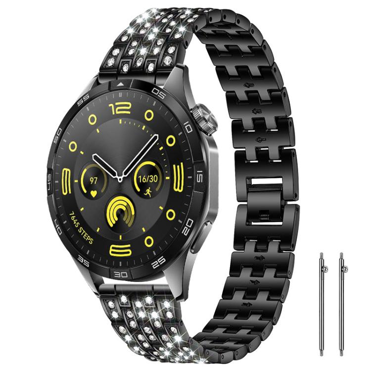 Bracelet de montre xDfind à cinq perles entièrement serti de diamants, 20mm, 22mm, 18mm