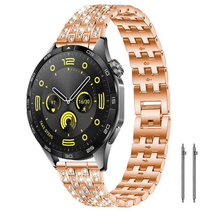 Bracelet de montre xDfind à cinq perles entièrement serti de diamants, 20mm, 22mm, 18mm