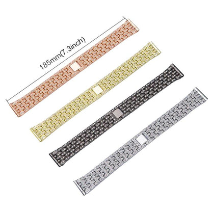 Bracelet de montre xDfind à cinq perles entièrement serti de diamants, 20mm, 22mm, 18mm