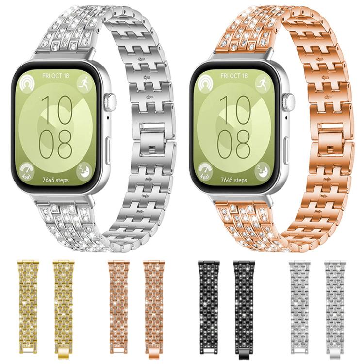 Bracelet de montre xDfind à cinq perles entièrement serti de diamants, For Huawei Watch D2