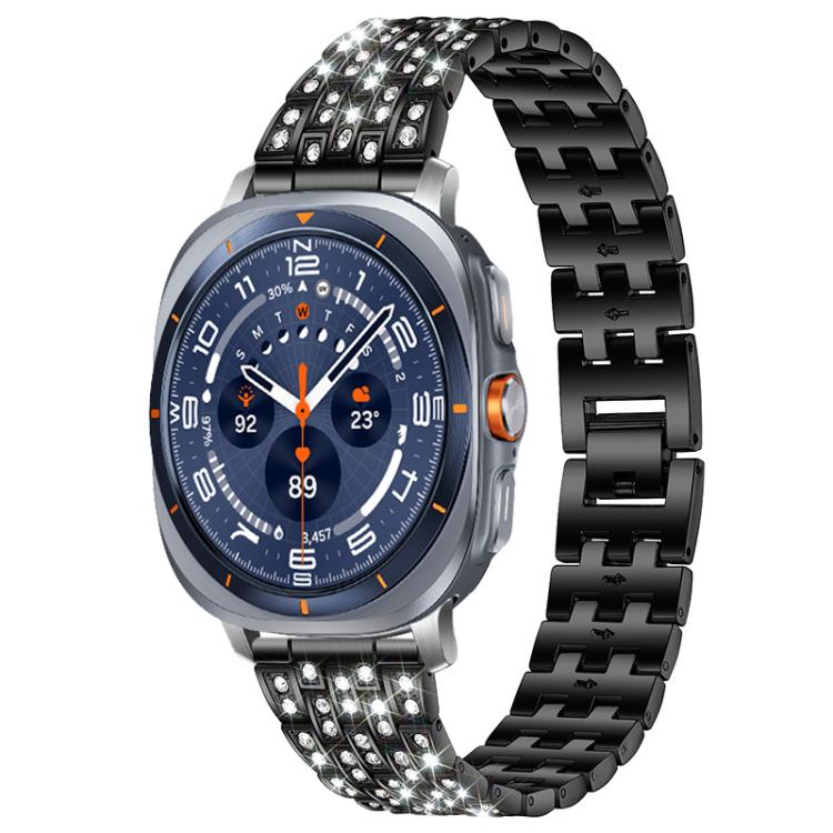 Bracelet de montre xDfind à cinq perles entièrement serti de diamants, For Samsung Galaxy Watch Ultra/Ultra 2025, For Samsung Galaxy Watch8 / 8 Classic