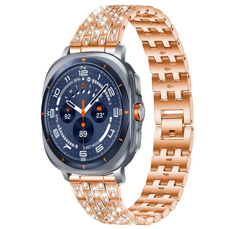 Bracelet de montre xDfind à cinq perles entièrement serti de diamants, For Samsung Galaxy Watch Ultra/Ultra 2025, For Samsung Galaxy Watch8 / 8 Classic