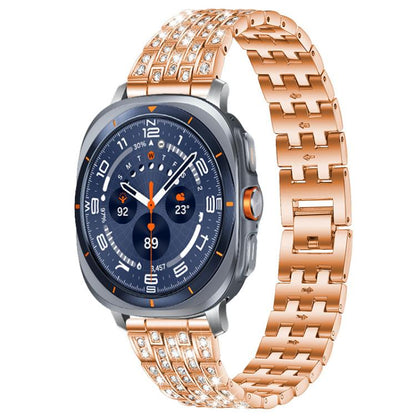 Bracelet de montre xDfind à cinq perles entièrement serti de diamants, For Samsung Galaxy Watch Ultra/Ultra 2025, For Samsung Galaxy Watch8 / 8 Classic