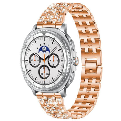 Bracelet de montre xDfind à cinq perles entièrement serti de diamants, For Samsung Galaxy Watch Ultra/Ultra 2025, For Samsung Galaxy Watch8 / 8 Classic