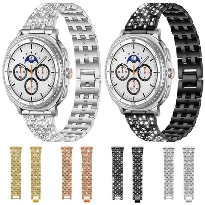 Bracelet de montre xDfind à cinq perles entièrement serti de diamants, For Samsung Galaxy Watch Ultra/Ultra 2025, For Samsung Galaxy Watch8 / 8 Classic