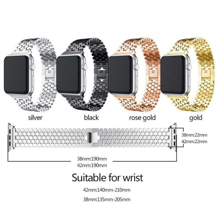 Bracelet de montre en métal à texture écailles de poisson xDfind, For Apple Watch 42 / 44 / 45 / 46 / 49mm, For Apple Watch 38 / 40 / 41 / S11 42mm