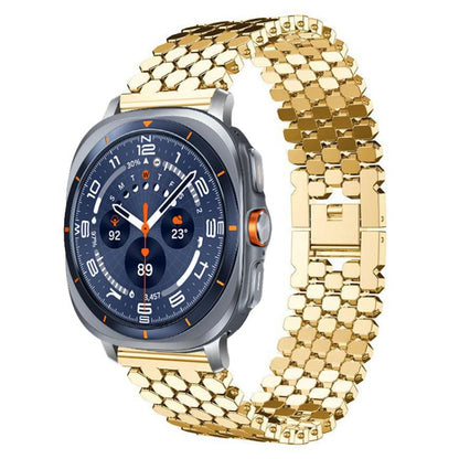 Bracelet de montre en métal à texture écailles de poisson xDfind, For Samsung Galaxy Watch Ultra/Ultra 2025, For Samsung Galaxy Watch8 / 8 Classic, For Samsung Galaxy Watch7 / FE / 6 / 5 / 4, For Samsung Galaxy Fit3