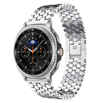 Bracelet de montre en métal à texture écailles de poisson xDfind, For Samsung Galaxy Watch Ultra/Ultra 2025, For Samsung Galaxy Watch8 / 8 Classic, For Samsung Galaxy Watch7 / FE / 6 / 5 / 4, For Samsung Galaxy Fit3