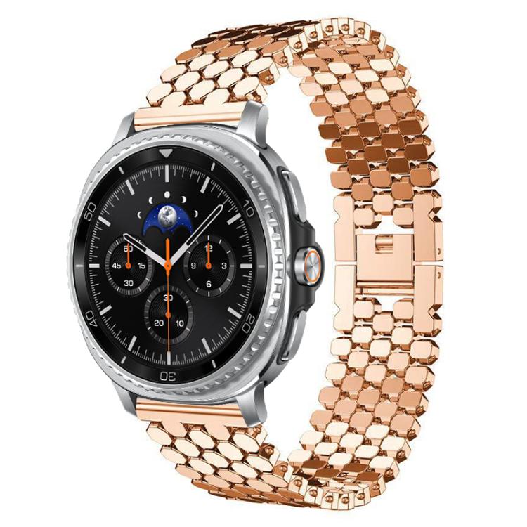 Bracelet de montre en métal à texture écailles de poisson xDfind, For Samsung Galaxy Watch Ultra/Ultra 2025, For Samsung Galaxy Watch8 / 8 Classic, For Samsung Galaxy Watch7 / FE / 6 / 5 / 4, For Samsung Galaxy Fit3