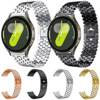 Bracelet de montre en métal à texture écailles de poisson xDfind, For Samsung Galaxy Watch Ultra/Ultra 2025, For Samsung Galaxy Watch8 / 8 Classic, For Samsung Galaxy Watch7 / FE / 6 / 5 / 4, For Samsung Galaxy Fit3