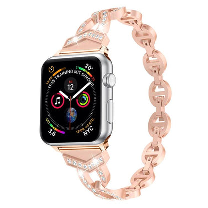 Bracelet de montre xDfind Diamond en acier inoxydable, For Apple Watch 42 / 44 / 45 / 46 / 49mm, For Apple Watch 38 / 40 / 41 / S10 42mm