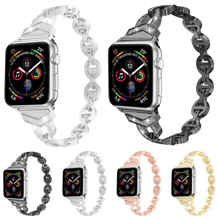 Bracelet de montre xDfind Diamond en acier inoxydable, For Apple Watch 42 / 44 / 45 / 46 / 49mm, For Apple Watch 38 / 40 / 41 / S10 42mm