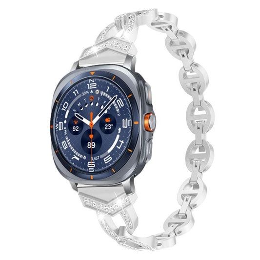 Bracelet de montre xDfind Diamond en acier inoxydable, For Samsung Galaxy Watch Ultra/Ultra 2025, For Samsung Galaxy Watch8 / 8 Classic