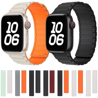 Bracelet de montre magnétique en silicone en forme de I xDfind, For Apple Watch 42 / 44 / 45 / 46 / 49mm, For Apple Watch 38 / 40 / 41 / S10 42mm