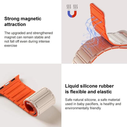 Bracelet de montre magnétique en silicone en forme de I xDfind, For Apple Watch 42 / 44 / 45 / 46 / 49mm, For Apple Watch 38 / 40 / 41 / S10 42mm