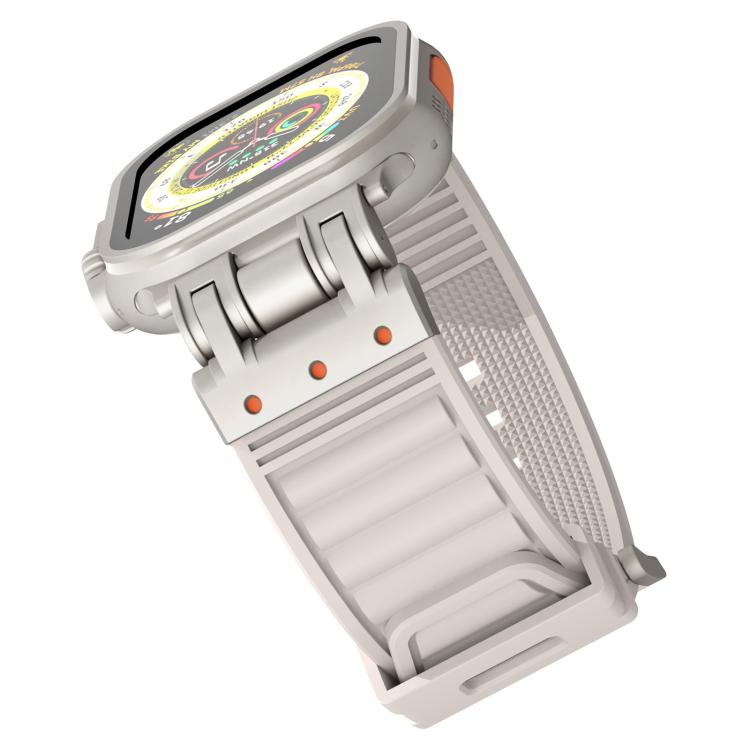 Bracelet de montre en silicone à texture Mecha Stripe, For Apple Watch 46mm / 49mm / 45mm / 44mm