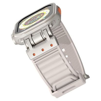 Bracelet de montre en silicone à texture Mecha Stripe, For Apple Watch 46mm / 49mm / 45mm / 44mm