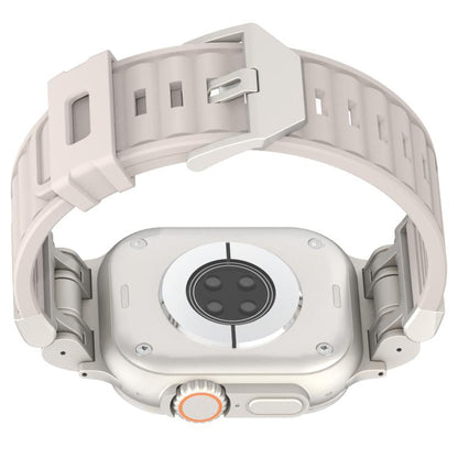 Bracelet de montre en silicone à texture Mecha Stripe, For Apple Watch 46mm / 49mm / 45mm / 44mm