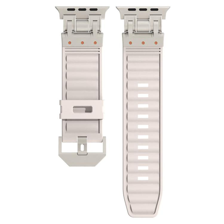 Bracelet de montre en silicone à texture Mecha Stripe, For Apple Watch 46mm / 49mm / 45mm / 44mm