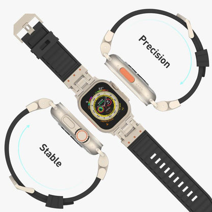 Bracelet de montre en silicone à texture Mecha Stripe, For Apple Watch 46mm / 49mm / 45mm / 44mm
