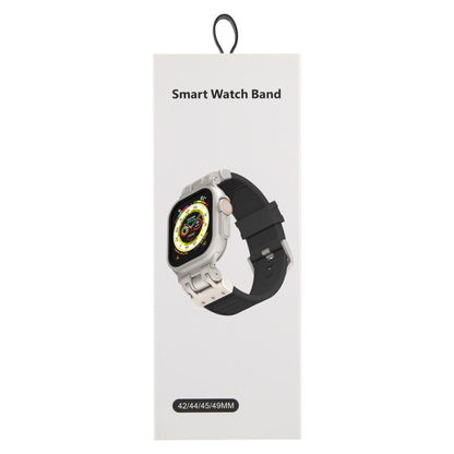 Bracelet de montre en silicone à texture Mecha Stripe, For Apple Watch 46mm / 49mm / 45mm / 44mm