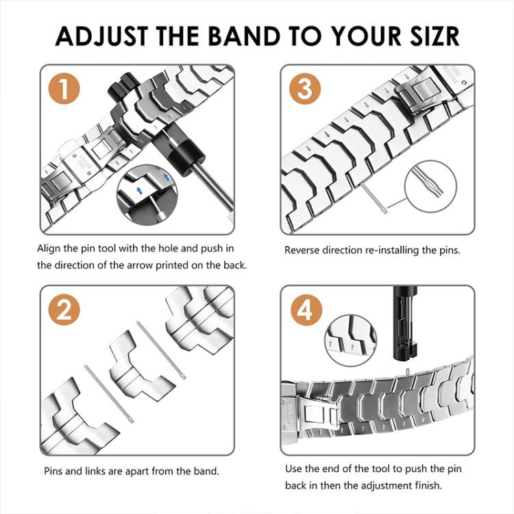 Bracelet de montre en acier inoxydable à boucle papillon xDfind, For Apple Watch 42 / 44 / 45 / 46 / 49mm, For Apple Watch 38 / 40 / 41 / S10 42mm