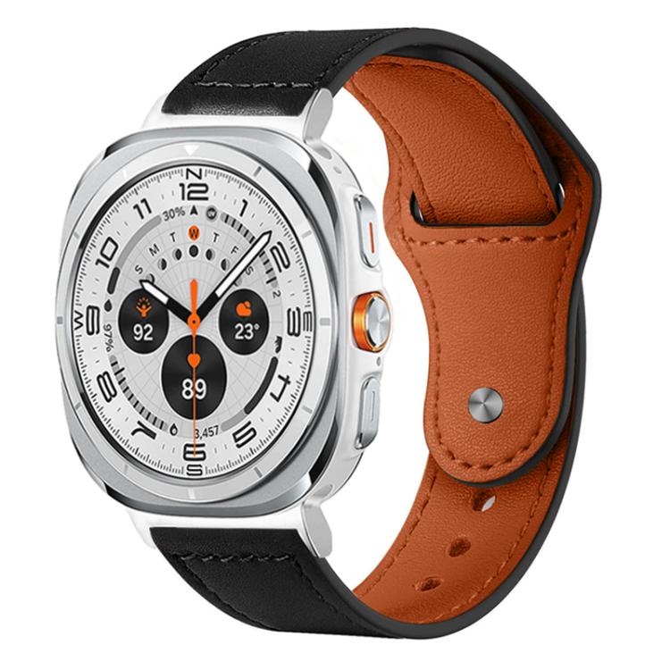 Bracelet de montre en cuir véritable à boucle rivetée xDfind, For Samsung Galaxy Watch Ultra / Ultra 2025, For Samsung Galaxy Watch8 / 8 Classic