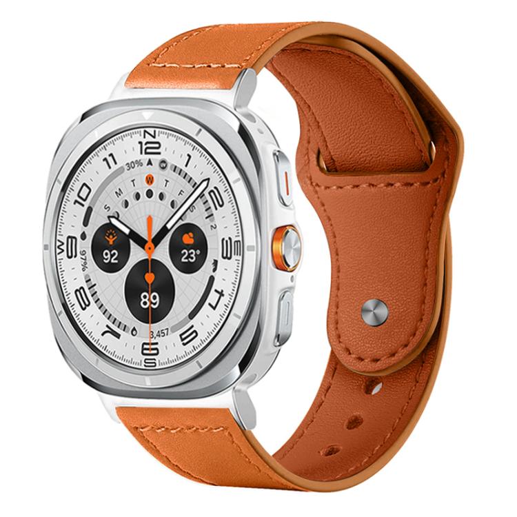 Bracelet de montre en cuir véritable à boucle rivetée xDfind, For Samsung Galaxy Watch Ultra / Ultra 2025, For Samsung Galaxy Watch8 / 8 Classic