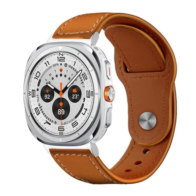 Bracelet de montre en cuir véritable à boucle rivetée xDfind, For Samsung Galaxy Watch Ultra / Ultra 2025, For Samsung Galaxy Watch8 / 8 Classic
