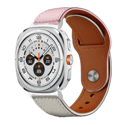 Bracelet de montre en cuir véritable à boucle rivetée xDfind, For Samsung Galaxy Watch Ultra / Ultra 2025, For Samsung Galaxy Watch8 / 8 Classic