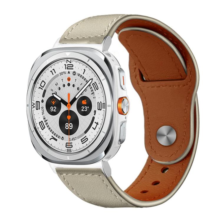 Bracelet de montre en cuir véritable à boucle rivetée xDfind, For Samsung Galaxy Watch Ultra / Ultra 2025, For Samsung Galaxy Watch8 / 8 Classic