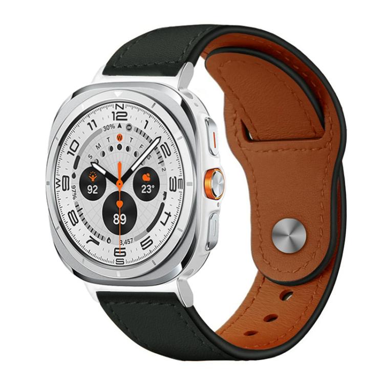 Bracelet de montre en cuir véritable à boucle rivetée xDfind, For Samsung Galaxy Watch Ultra / Ultra 2025, For Samsung Galaxy Watch8 / 8 Classic