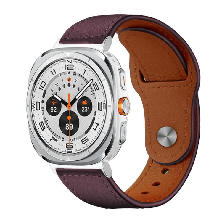 Bracelet de montre en cuir véritable à boucle rivetée xDfind, For Samsung Galaxy Watch Ultra / Ultra 2025, For Samsung Galaxy Watch8 / 8 Classic