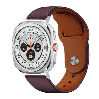 Bracelet de montre en cuir véritable à boucle rivetée xDfind, For Samsung Galaxy Watch Ultra / Ultra 2025, For Samsung Galaxy Watch8 / 8 Classic