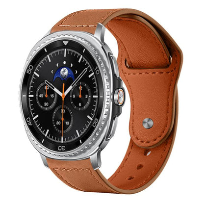 Bracelet de montre en cuir véritable à boucle rivetée xDfind, For Samsung Galaxy Watch Ultra / Ultra 2025, For Samsung Galaxy Watch8 / 8 Classic