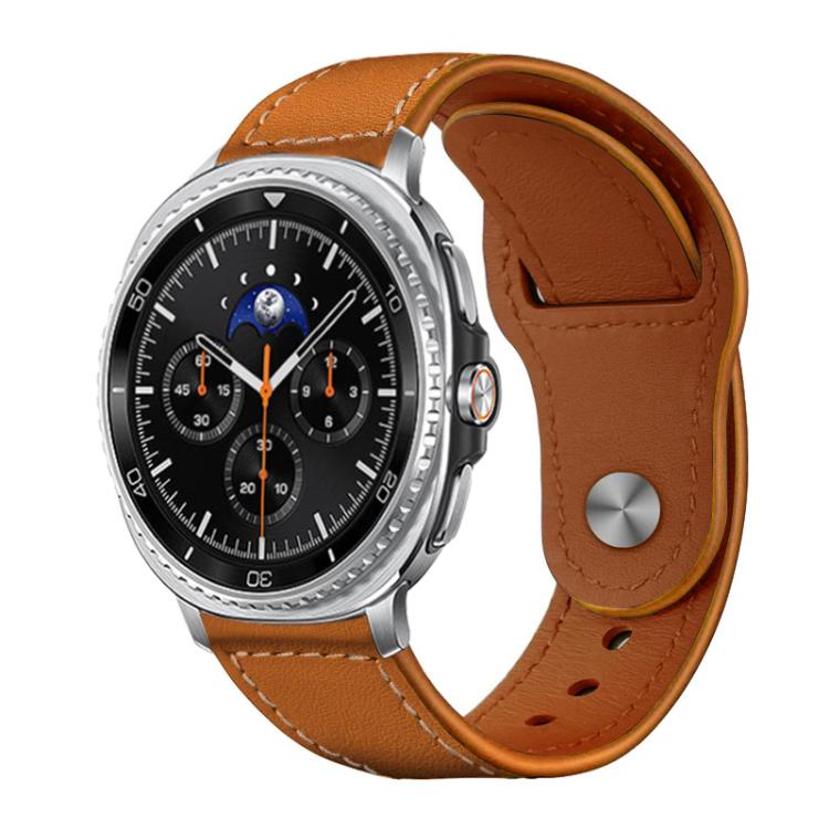 Bracelet de montre en cuir véritable à boucle rivetée xDfind, For Samsung Galaxy Watch Ultra / Ultra 2025, For Samsung Galaxy Watch8 / 8 Classic