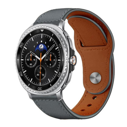 Bracelet de montre en cuir véritable à boucle rivetée xDfind, For Samsung Galaxy Watch Ultra / Ultra 2025, For Samsung Galaxy Watch8 / 8 Classic