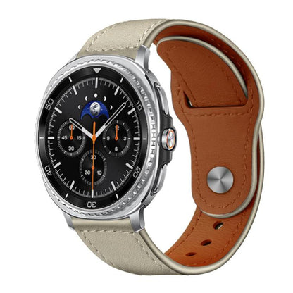 Bracelet de montre en cuir véritable à boucle rivetée xDfind, For Samsung Galaxy Watch Ultra / Ultra 2025, For Samsung Galaxy Watch8 / 8 Classic