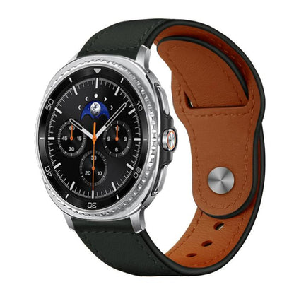 Bracelet de montre en cuir véritable à boucle rivetée xDfind, For Samsung Galaxy Watch Ultra / Ultra 2025, For Samsung Galaxy Watch8 / 8 Classic