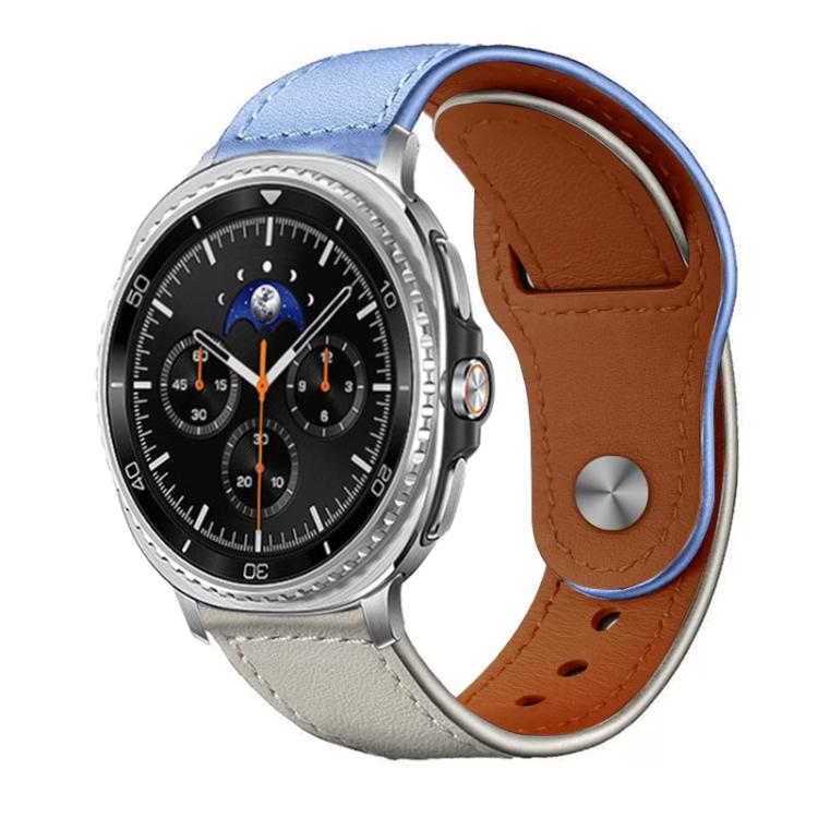 Bracelet de montre en cuir véritable à boucle rivetée xDfind, For Samsung Galaxy Watch Ultra / Ultra 2025, For Samsung Galaxy Watch8 / 8 Classic