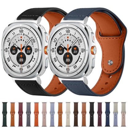Bracelet de montre en cuir véritable à boucle rivetée xDfind, For Samsung Galaxy Watch Ultra / Ultra 2025, For Samsung Galaxy Watch8 / 8 Classic