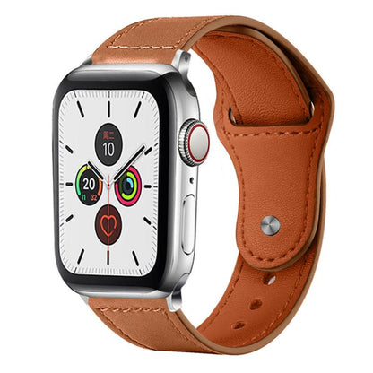 Bracelet de montre en cuir véritable à boucle rivetée xDfind, For Apple Watch 42 / 44 / 45 / 46 / 49mm, For Apple Watch 38 / 40 / 41 / S10 42mm