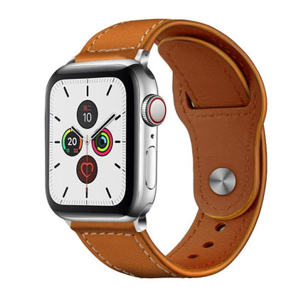 Bracelet de montre en cuir véritable à boucle rivetée xDfind, For Apple Watch 42 / 44 / 45 / 46 / 49mm, For Apple Watch 38 / 40 / 41 / S10 42mm